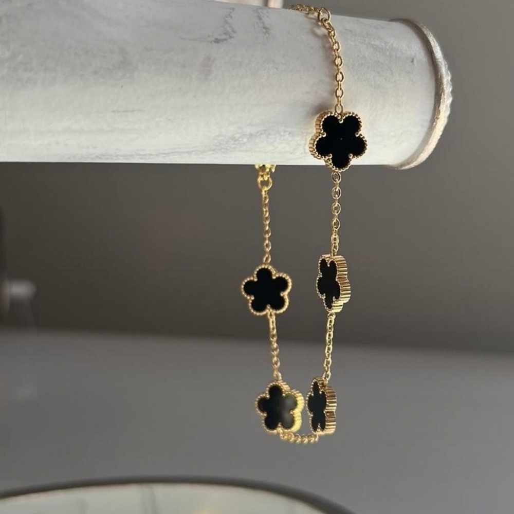 Elegant Gold Flower Bracelet - Pick One From Many Colors